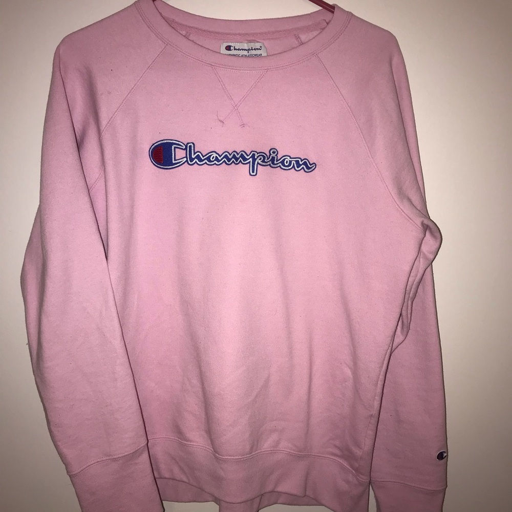 pink champion sweatshirt